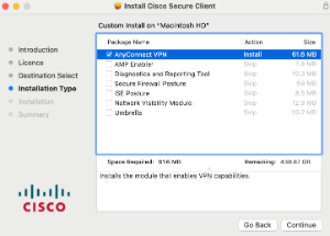 Install cisco secure client